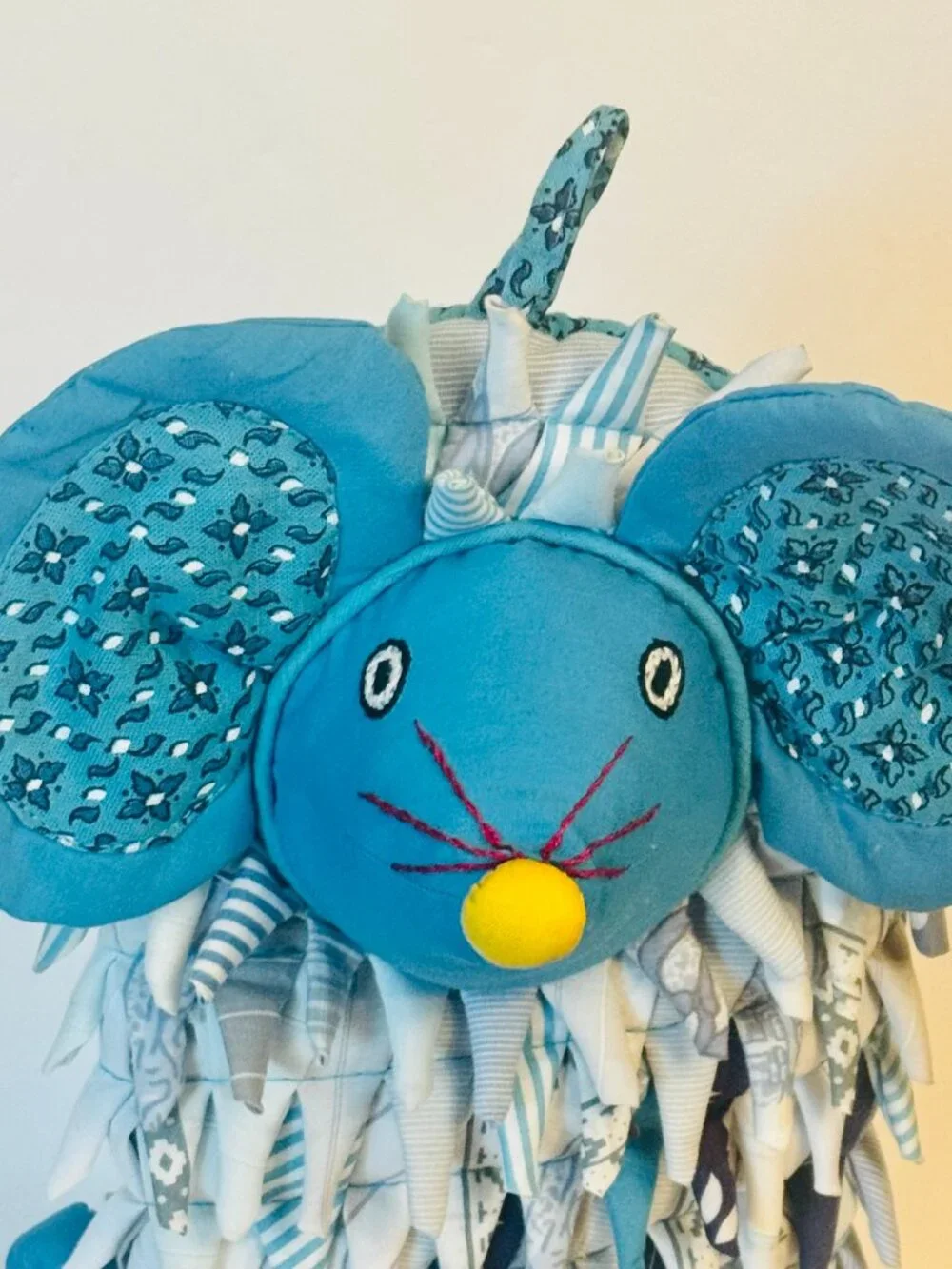 Mouse 3D Pot Holder Blue Handmade Kitchen Home Decor